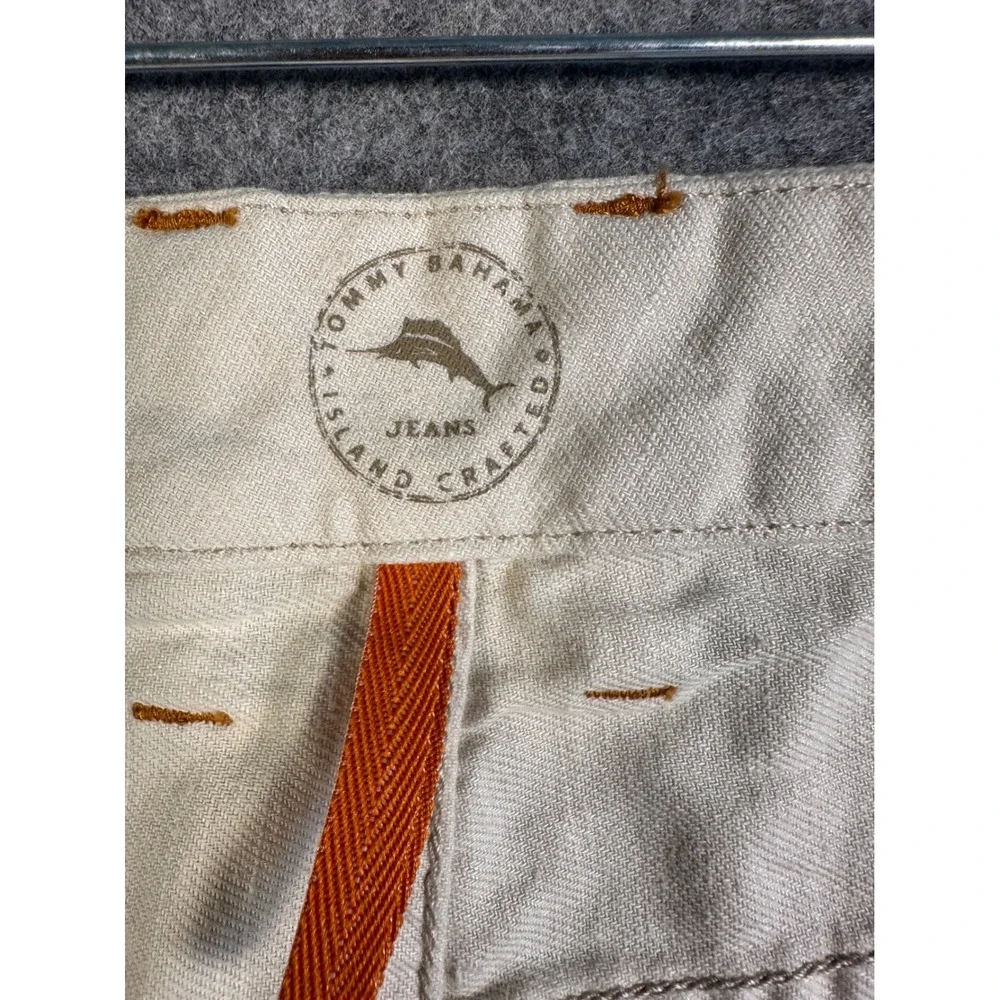 Tommy‎ Bahama Authentic Jeans Mens 36x34 Cream Cotton Linen Straight Leg Pants